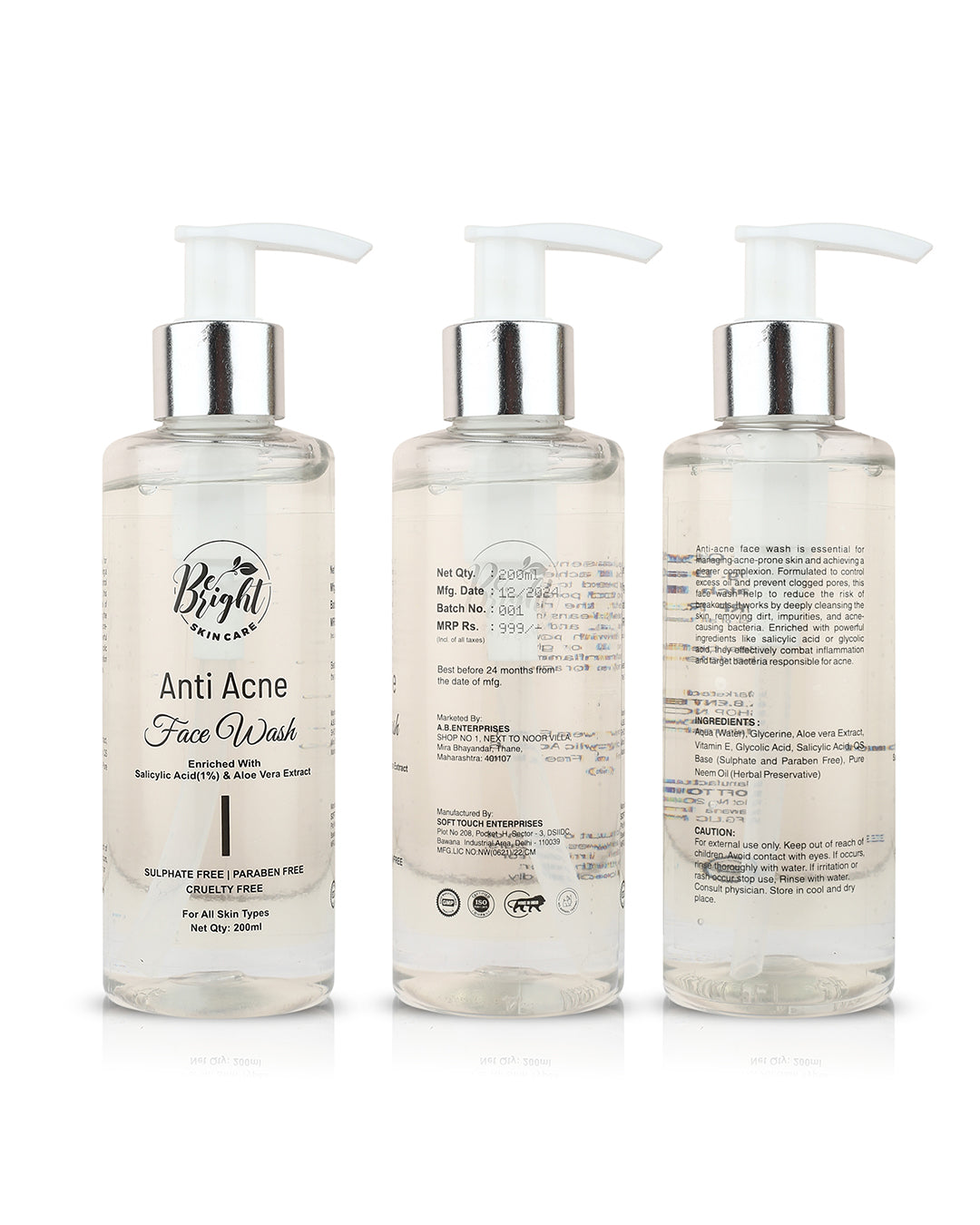 Anti Acne Face Wash l Be Bright Skin Care