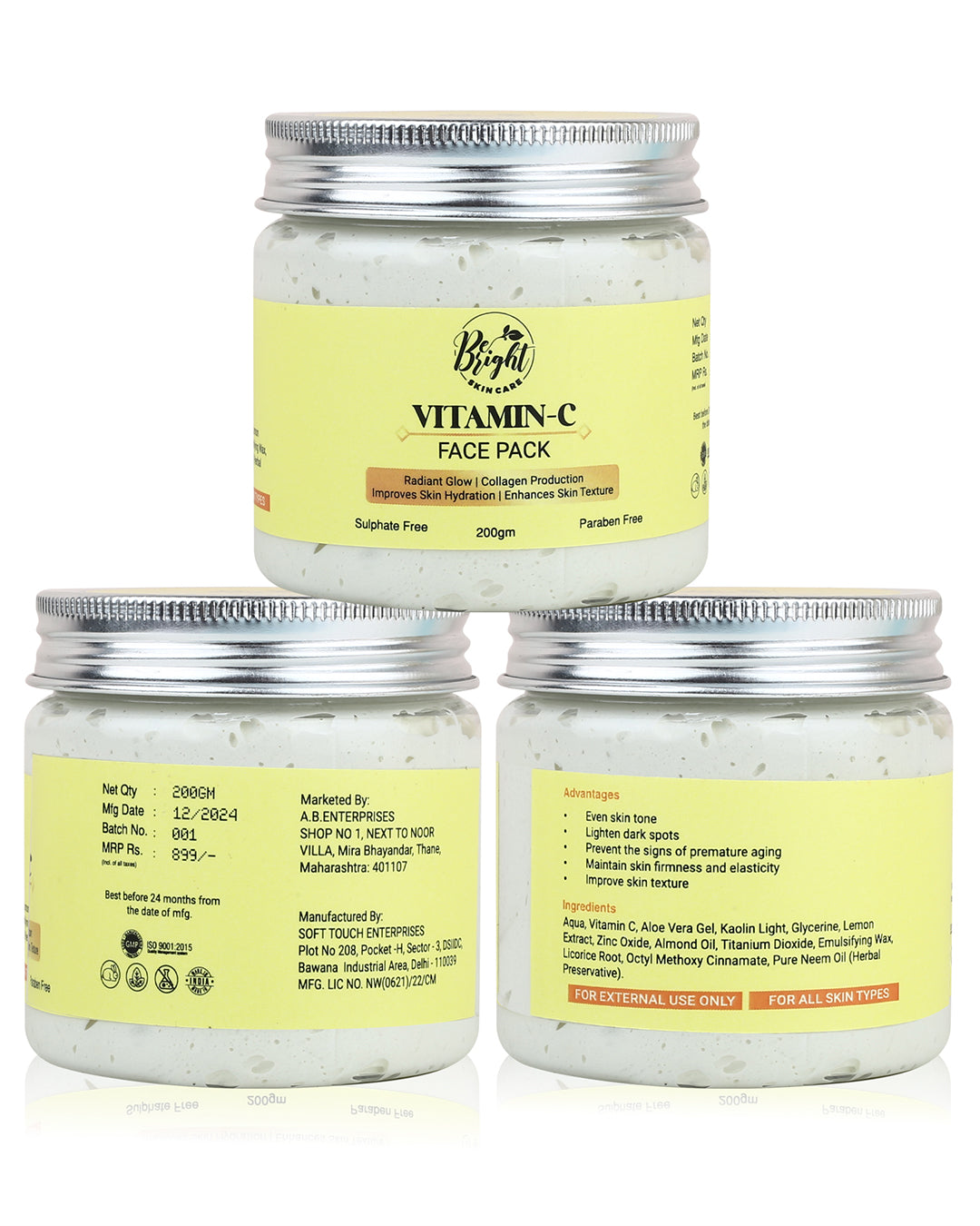 Be Bright Vitamin C Face Pack - Be Bright Skin Care