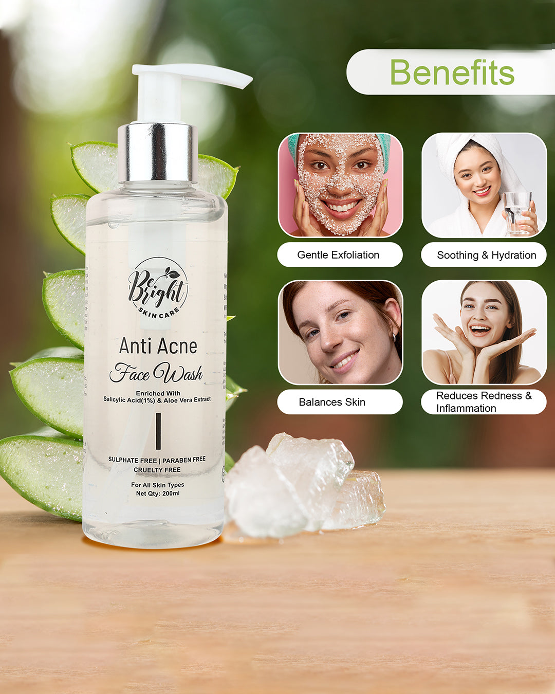 Anti Acne Face Wash l Be Bright Skin Care