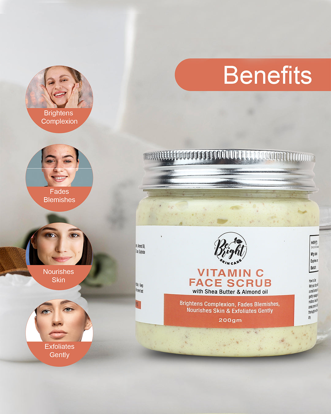 Be Bright Vitamin C Face Scrub - Be Bright Skin Care