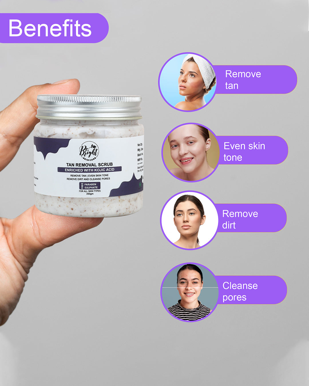 Tan Removal Scrub – Be Bright Skin Care