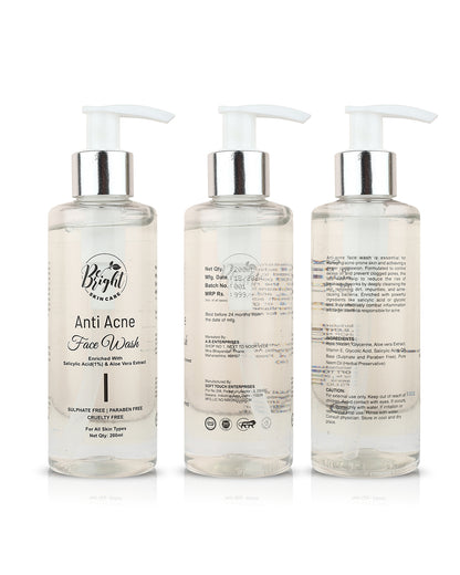 Anti Acne Face Wash l Be Bright Skin Care