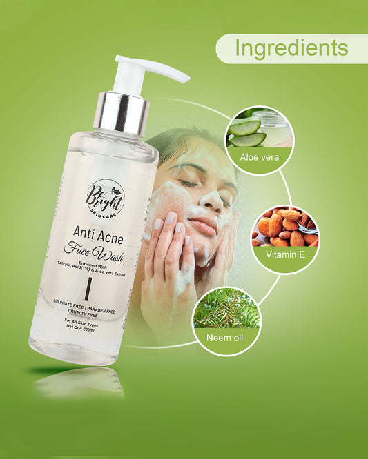 Anti Acne Face Wash l Be Bright Skin Care
