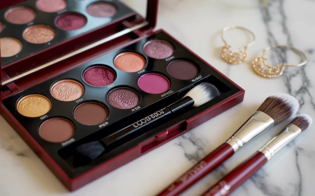 Burgundy Dress-Makeup