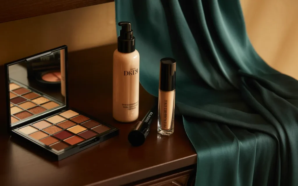 Dark Green Dress-Makeup