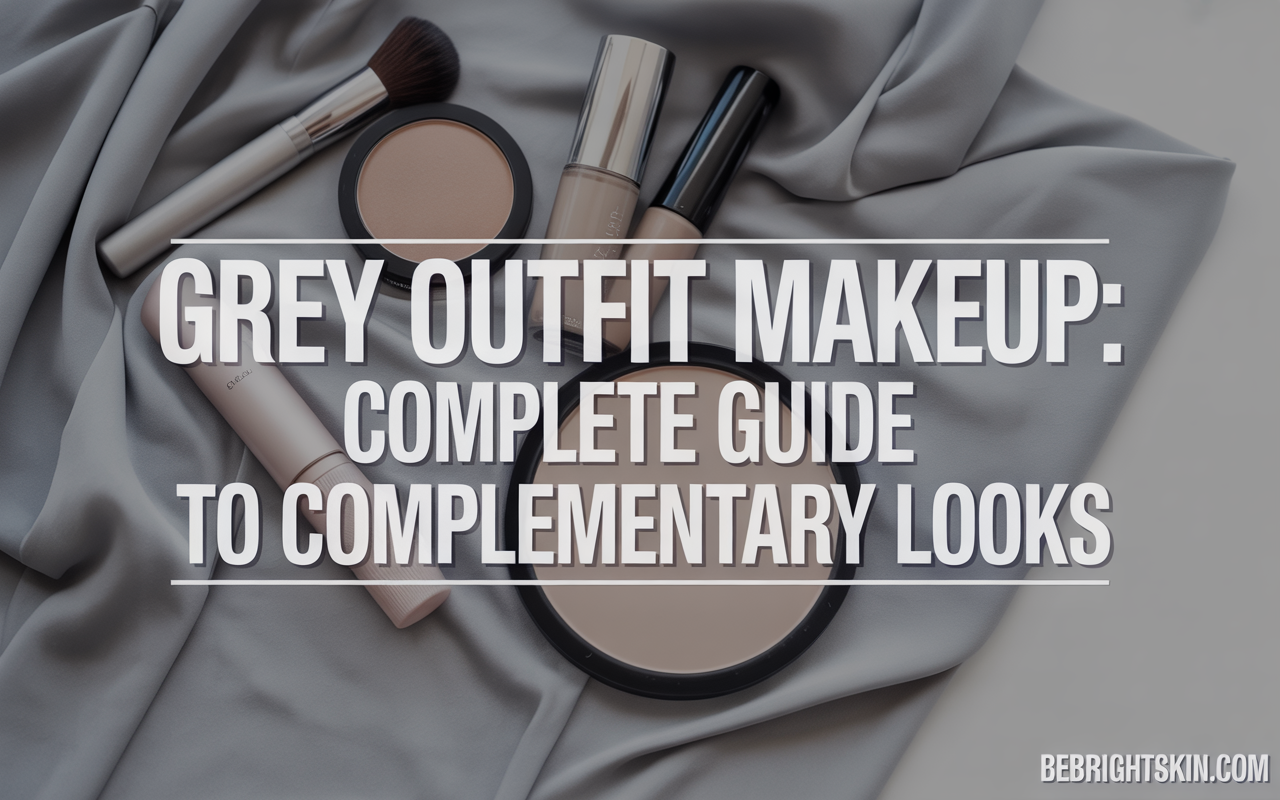 grey outfit makeup
