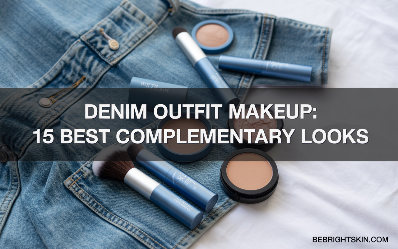 denim outfit makeup